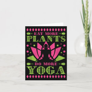 Iss mehr Pflanzen, mach mehr Yoga, Veganer Karte