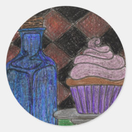 Iss mich. Trink mich. Runder Aufkleber