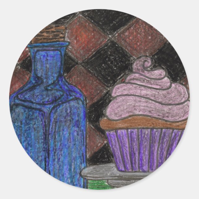 Iss mich. Trink mich. Runder Aufkleber (Vorderseite)