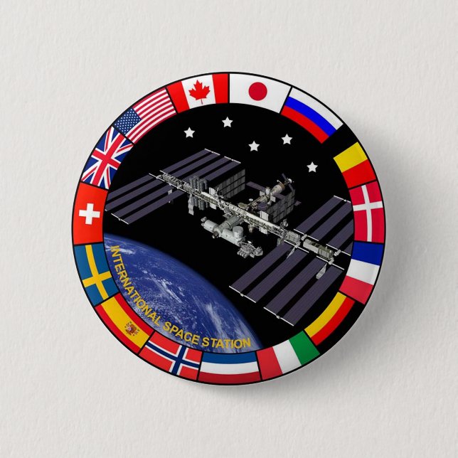 ISS-Mitgliedszusammensetzungs-Logo Button (Vorderseite)