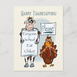 Iss more Chicken Erntedank Holiday Card Feiertagspostkarte
