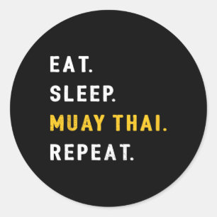 Iss Muay Thai Lustig Mma Kickboxen Geschenk Shir Runder Aufkleber