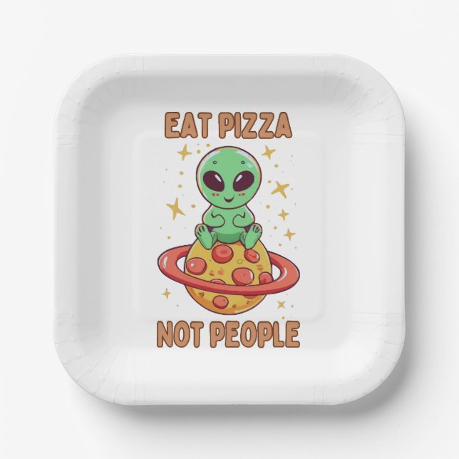 Iss Pizza nicht Leute Pappteller (Vorderseite)