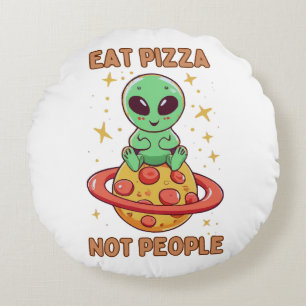 Iss Pizza nicht Menschen Rundes Kissen