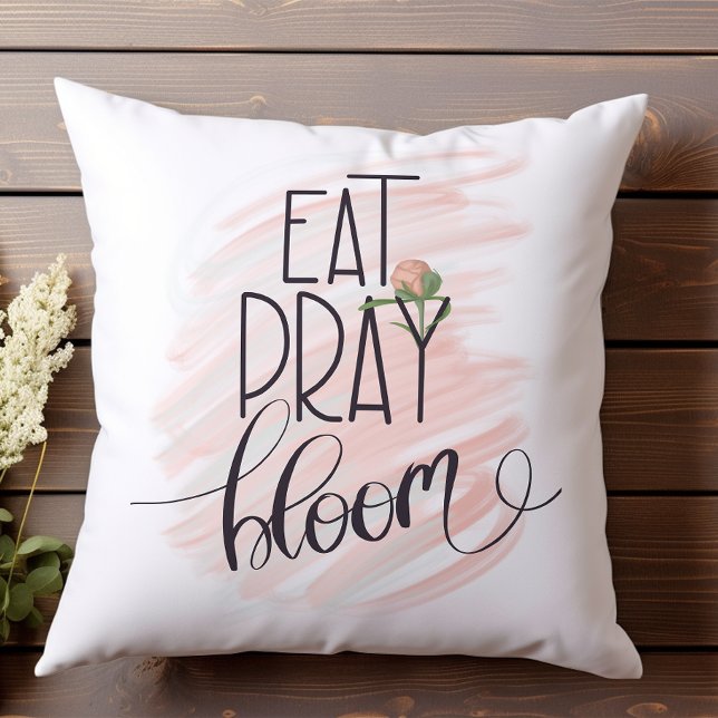 Iss Pray Bloom Rosa Schnürsenkel Druckkopf Kissen (Von Creator hochgeladen)