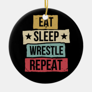 Iss Ringen Wrestler Retro Keramik Ornament