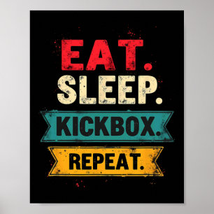 Iss Schlaf Kickbox Wiederhole Kickboxen Mma Boxer Poster