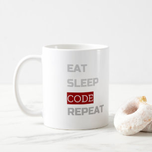 Iss Schlafe CODE Wiederhole Kaffeetasse