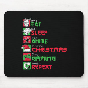 Iss Schlafen Anime Gaming Weihnachten Pyjama X-mas Mousepad