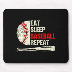 Iss Schlafen Baseball Wiederholen Lustiger Basebal Mousepad
