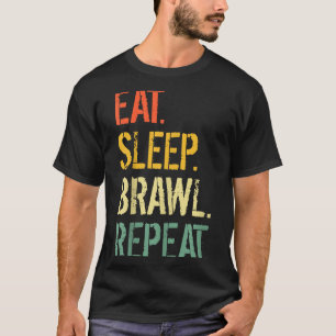 Iss Schlafen Brawl Wiederholen Sterne Lustiges Vid T-Shirt