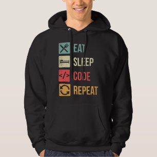 Iss Schlafen Code Wiederholen Lustig Codierer Prog Hoodie