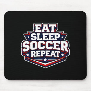 Iss Schlafen Fußball Wiederholen Lustiger Fußballs Mousepad