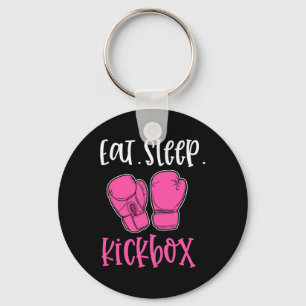 Iss Schlafen Kickbox Rosa Sprüche Zitat Kickboxen  Schlüsselanhänger