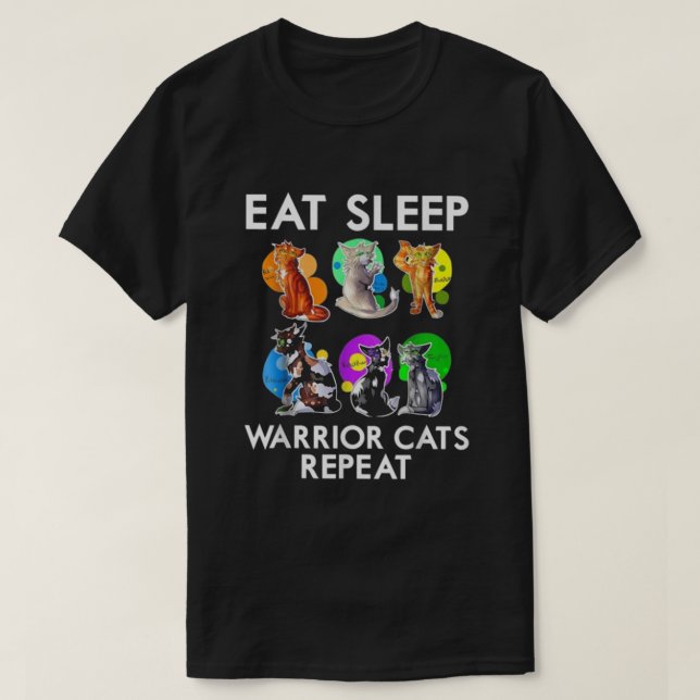Iss schlafende Kriegerkatzen T-Shirt (Design vorne)