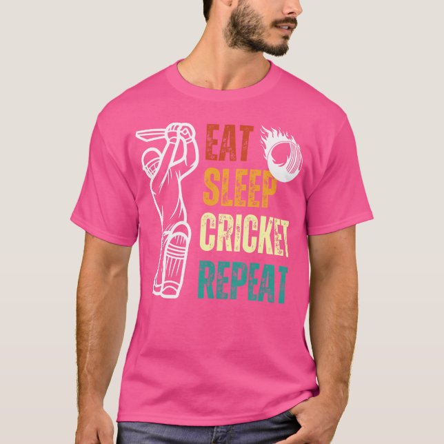 Iss Sleep Cricket Wiederholung Cricket Player Juge T-Shirt (Vorderseite)
