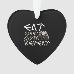 Iss Sleep Gym Wiederholung Funny Zitat Ornament