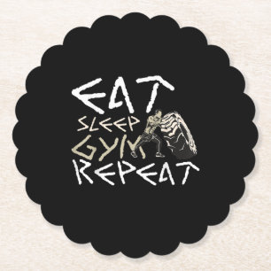 Iss Sleep Gym Wiederholung Funny Zitat Untersetzer