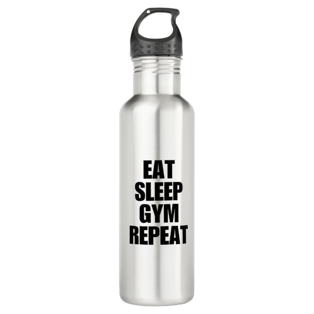 Iss Sleep Gym Wiederholung Wasser Flasche Edelstahlflasche (Vorderseite)