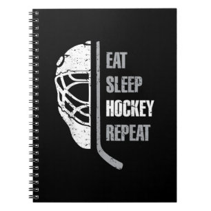 Iss Sleep Hockey Wiederholung Weihnachten für Kind Notizblock
