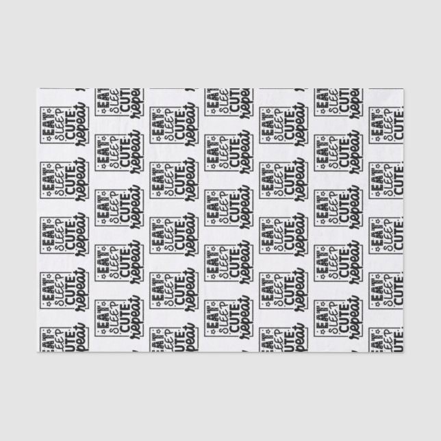Iss Sleep Niedlich Repeat Baby Seidenpapier (Vorderseite)