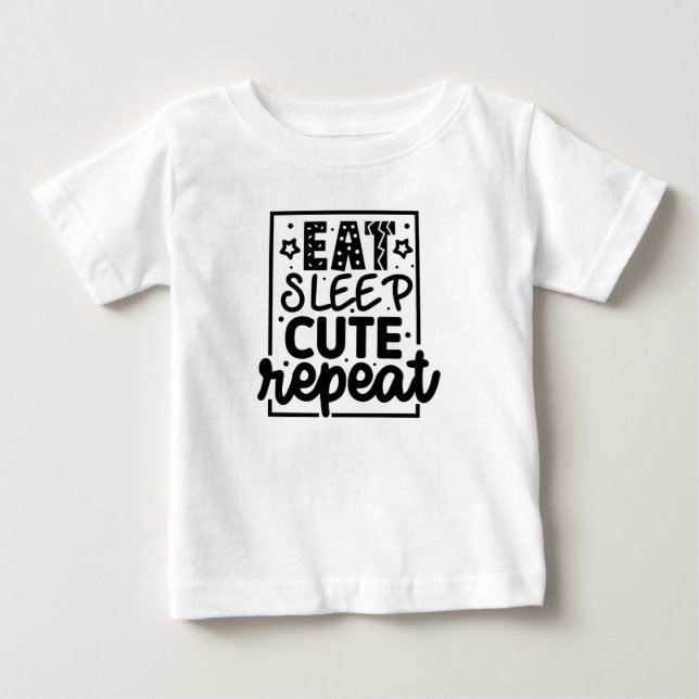 Iss Sleep Niedlich Repeat Baby T-shirt (Vorderseite)