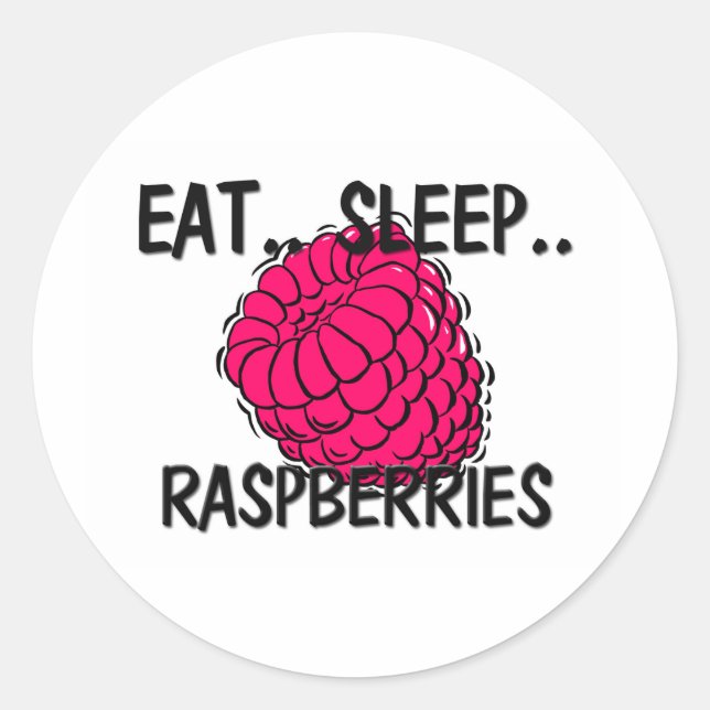 Iss Sleep RASPBERRIES Runder Aufkleber (Vorderseite)
