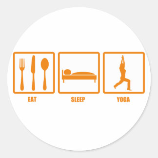 Iss Sleep Yoga Runder Aufkleber