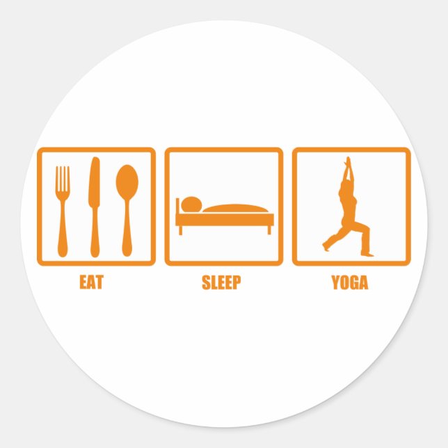 Iss Sleep Yoga Runder Aufkleber (Vorderseite)