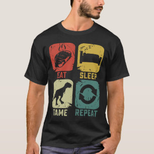 Iss Tame Wiederhole Dinosaurier Gaming Geek Lustig T-Shirt