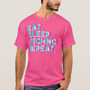 Iss Techno Wiederholung Edm Optische Illusion Glit T-Shirt