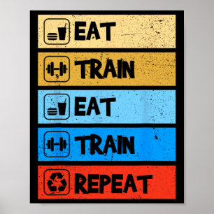 Iss Trainieren Wiederholen Kraft Sport Fitnessstud Poster