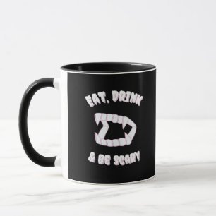 Iss Trink Sei Gruselig Vampir Minimalistischer Sti Tasse