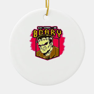 Iss Trink Und Sei Gruselig Frankenstein Halloween Keramik Ornament