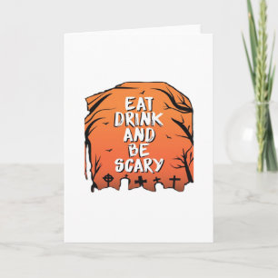 Iss trink und sei gruselig Halloween-Design kreati Karte