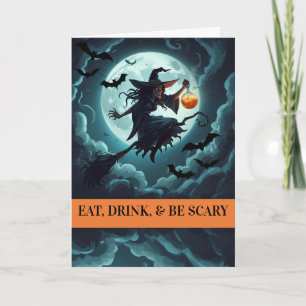 Iss, trink und sei gruselig, Halloween-Hexe Karte