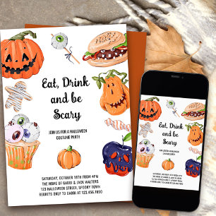 Iss, trink und sei gruselig Halloween-Kostüm-Party Einladung