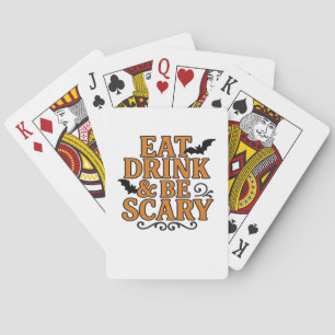 Iss, trink und sei gruselig Halloween Vintage-Graf Spielkarten