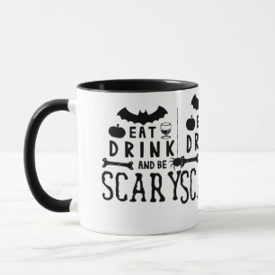 Iss Trink Und Sei Gruselig Halloween Zitat Tasse