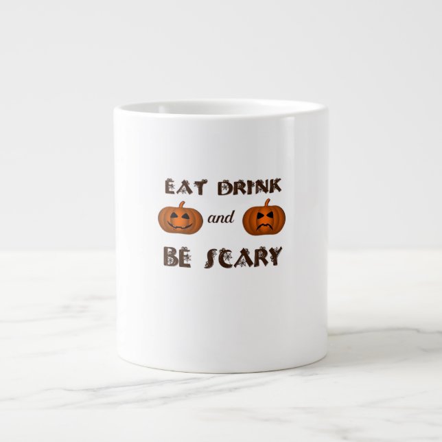 Iss, trink und sei gruselig Klassische Grafik Jumbo-Tasse (Vorderseite)