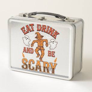 Iss, trink und sei gruselig, Vintage-Halloween-Shi Metall Brotdose