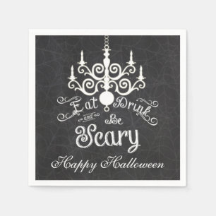 Iss Trink und werd gruselig Halloween-Kreide-Party Serviette