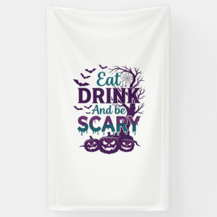 Iss Trinke Sei Gruselig Halloween Gruseliger Baum  Banner