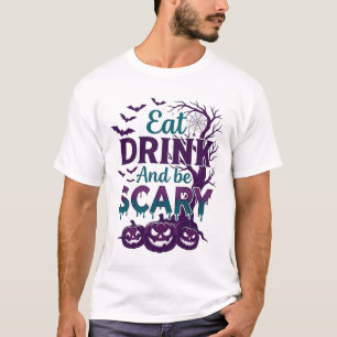 Iss Trinke Sei Gruselig Halloween Gruseliger Baum  T-Shirt