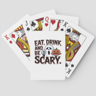 Iss Trinke Sei Gruselig Halloween-Kürbis Kreativer Spielkarten