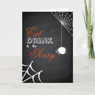 Iss Trinke & sei gruselig Halloween Spinnennetz Karte