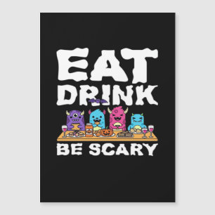 Iss Trinke Sei Gruseliges Monster Halloween Kreati Magnetkarte
