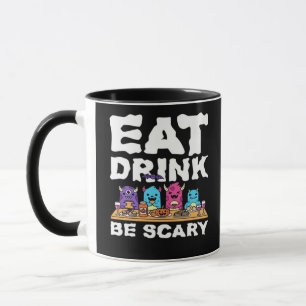 Iss Trinke Sei Gruseliges Monster Halloween Kreati Tasse