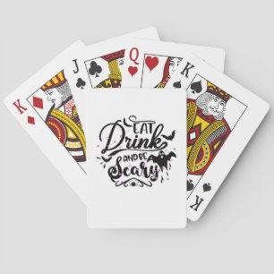 Iss, trinke und sei gruselig Halloween-Design Tren Spielkarten