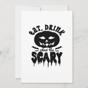 Iss Trinke Und Sei Gruselig Halloween Licht Cool E Feiertagskarte